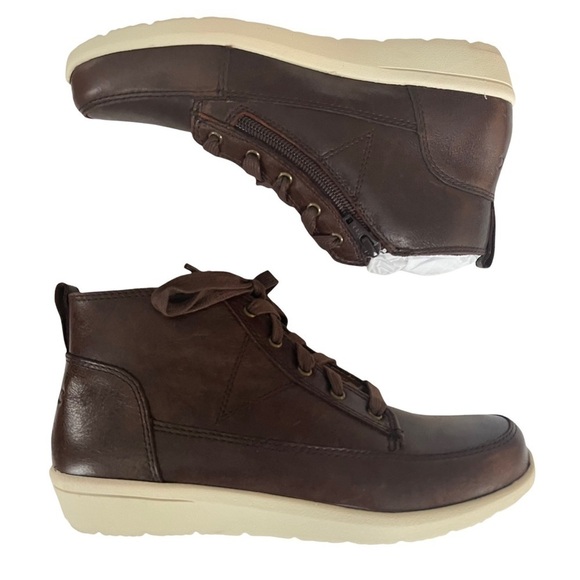 VIONIC Shawna Brown Leather High Top Sneaker Bootie Size 5 NEW $150 - Picture 2 of 8